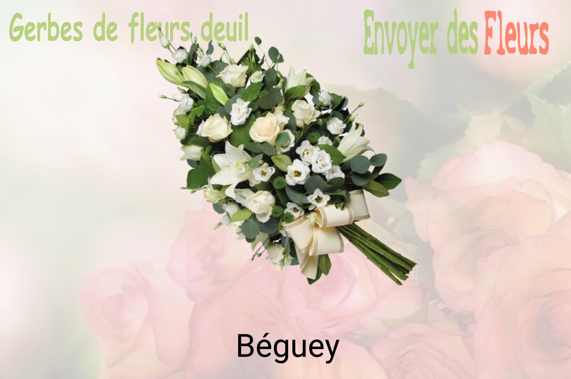 Gerbe de fleurs de deuil livrée à Béguey